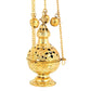 Gold Plated Christian Hanging Brass Resin Incense Burner, Greek Orthodox Thurible Incense holder, Metal Byzantine Censer Perfume burner gift TheHolyArt