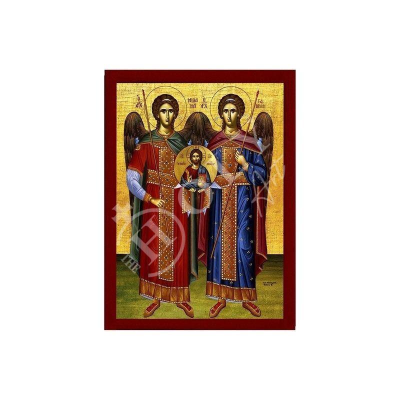 Archangel Michael & Archangel Gabriel icon, Byzantine art wall hanging ...