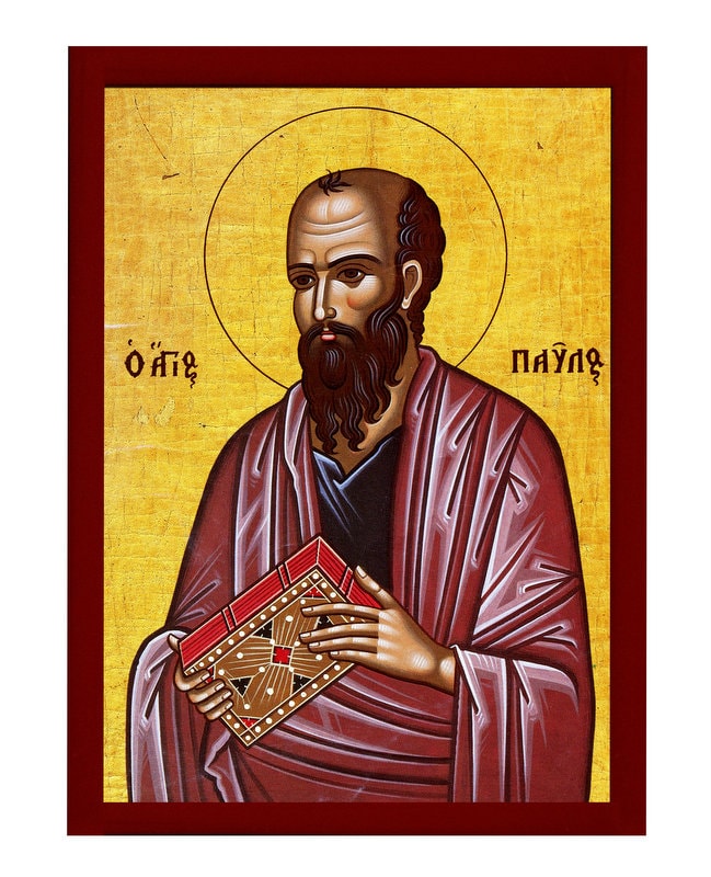 Apostle Paul icon, Handmade Greek Orthodox icon of St Paul the Apostle, Byzantine art wall hanging wood plaque, religious decor gift idea TheHolyArt