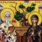Saint Cyprian & Justina icon, Handmade Greek Orthodox icon St Cyprian Justina, Byzantine art wall hanging icon wood plaque religious decor TheHolyArt