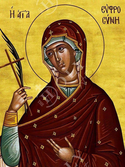 Saint Euphrosyne icon Handmade Greek Orthodox icon St Euphrosyne of Alexandria Byzantine art wall hanging icon wood plaque religious decor - TheHolyArt