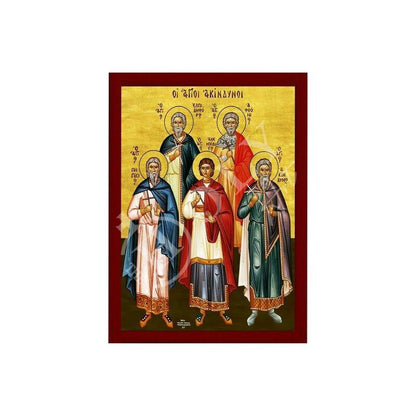 Sts. Akindynos, Aphtonios, Pegasios, Elpidophoros and Anempodistos Orthodox icon, Handmade Greek icon Byzantine art wall hanging wood plaque - TheHolyArt