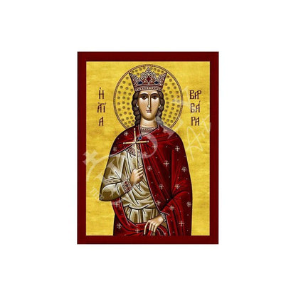 Saint Barbara icon, Handmade Greek Orthodox icon of Great Martyr St Barbara, Byzantine art wall hanging wood plaque, religious gift - TheHolyArt