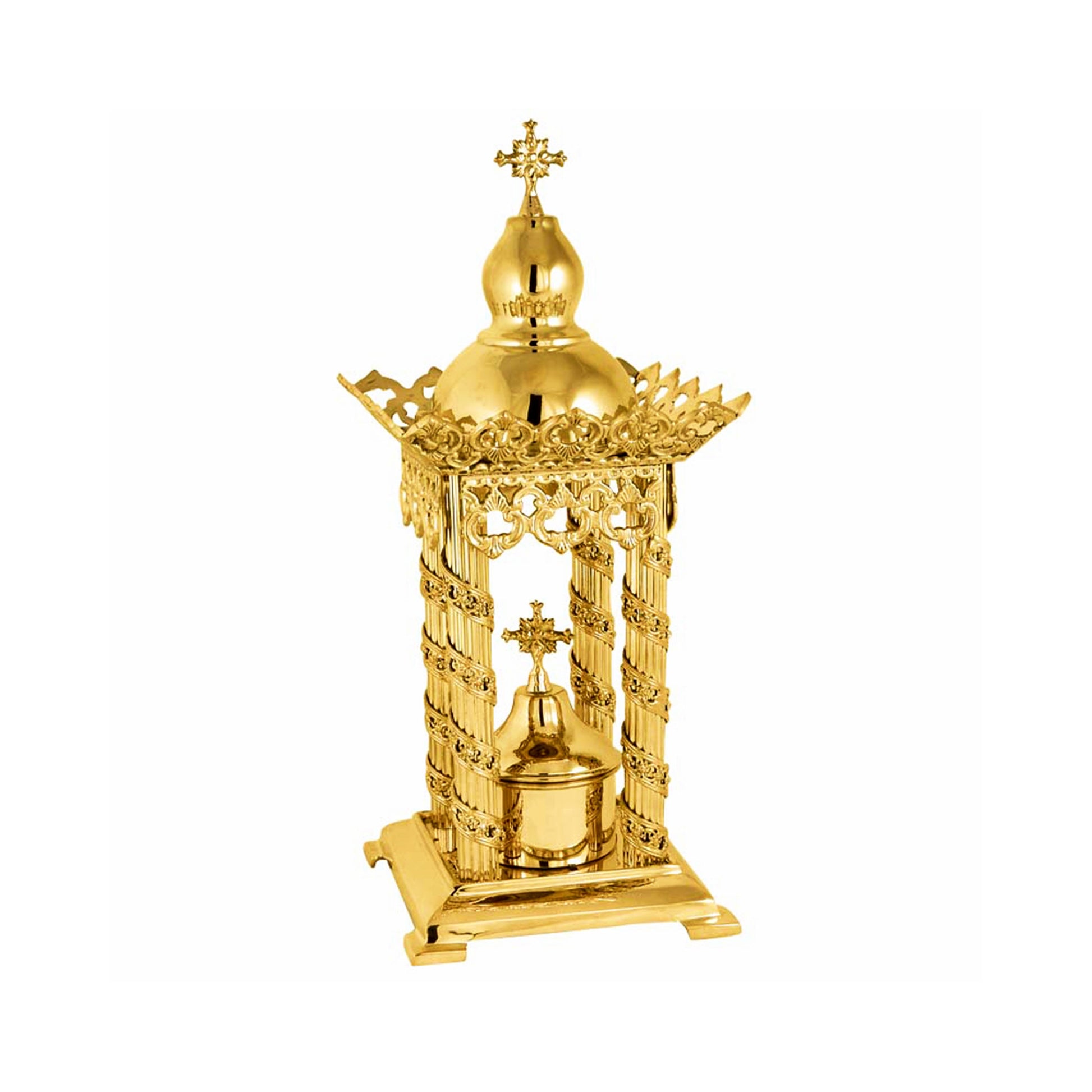 Christian Gold Plated Bronze Handmade Altar Tabernacle, Orthodox Altar Church Tabernacle Monstrance Handmade Pyx Artoforio, religious gift