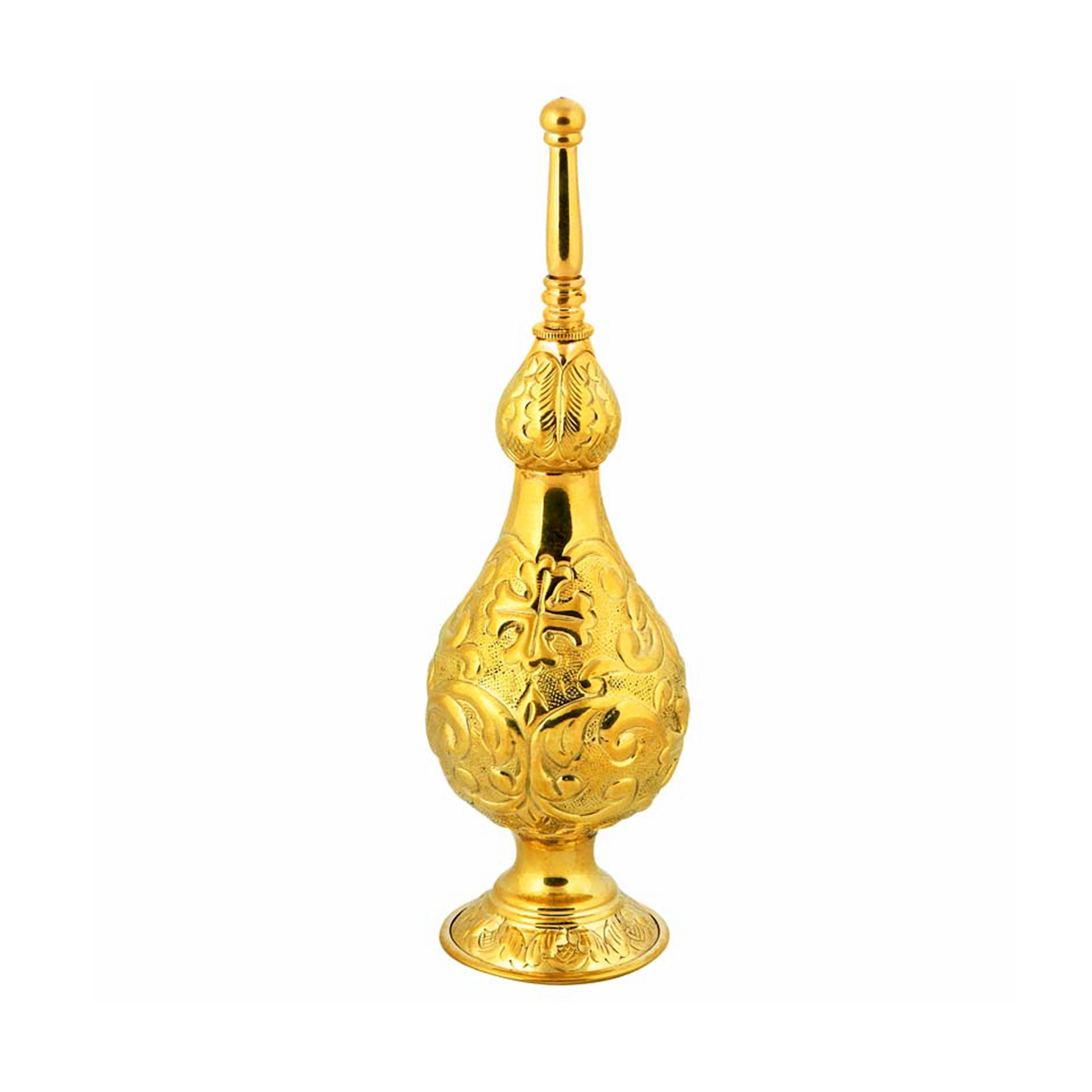 Christian Gold plated 24k Brass Holy Water Sprinkler, Relic Sprinkler Aspergillum, Gulab Pash religious decor TheHolyArt