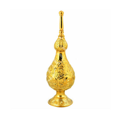 Christian Gold plated 24k Brass Holy Water Sprinkler, Relic Sprinkler Aspergillum, Gulab Pash religious decor - TheHolyArt