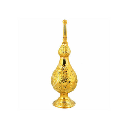Christian Gold plated 24k Brass Holy Water Sprinkler, Relic Sprinkler Aspergillum, Gulab Pash religious decor - TheHolyArt
