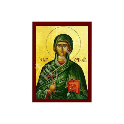 Saint Euphemia icon, Handmade Greek Orthodox Icon of St Efimia the Martyr, Byzantine art wall hanging plaque, religious decor - TheHolyArt