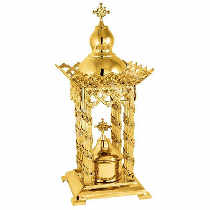 Christian Gold Plated Bronze Handmade Altar Tabernacle, Orthodox Altar Church Tabernacle Monstrance Handmade Pyx Artoforio, religious gift - TheHolyArt