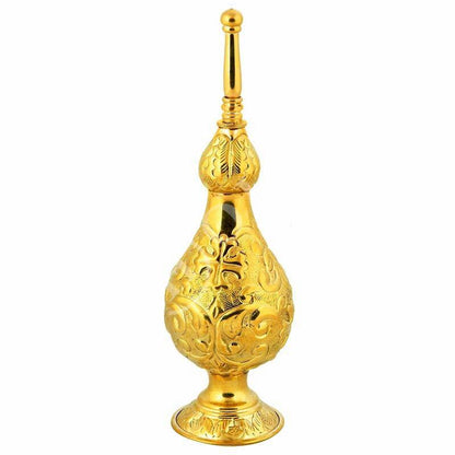 Christian Gold plated 24k Brass Holy Water Sprinkler, Relic Sprinkler Aspergillum, Gulab Pash religious decor - TheHolyArt