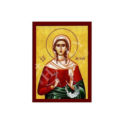 Saint Argyri icon, Handmade Greek Orthodox icon of St Argyre Patron Saint of Marriage Byzantine art wall hanging wood plaque, religious gift - TheHolyArt