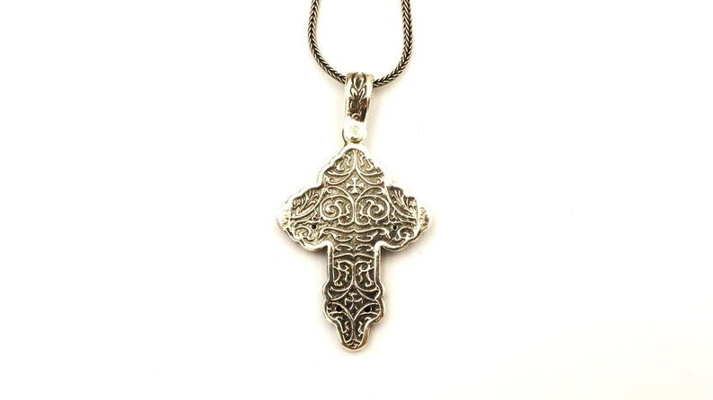 Greek Cross Engraved Necklace - Etsy