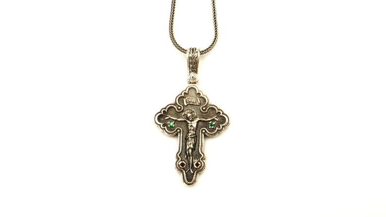 Amazon.com: Religious Jewelry by FDJ Fine 14k White Gold Greek Cross Pendant  Necklace, 16
