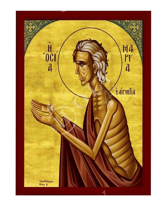 Saint Maria of Egypt icon, Handmade Greek Orthodox icon St Mary of Egypt, Byzantine art wall hanging wood plaque, religious gift home decor - TheHolyArt