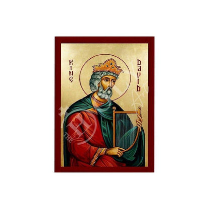 Saint King David icon, Handmade Greek Orthodox icon St King David, Byzantine art wall hanging on wood plaque icon, religious decor - TheHolyArt