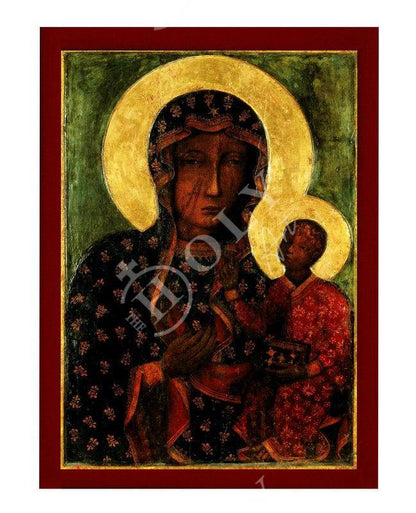 Black Madonna icon Panagia, Virgin Mary icon Christian Orthodox Icon, Mother of God Catholic art Theotokos handmade wall hanging wood plaque - TheHolyArt