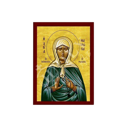 Saint Matrona icon, Handmade Greek Orthodox icon St Matrona of Moscow, Byzantine art wall hanging on wood plaque icon, religious decor gift - TheHolyArt