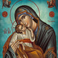 Virgin Mary icon Panagia Glykophilousa, Handmade Greek Orthodox Icon, Mother of God Byzantine art, Theotokos wall hanging wood plaque gift