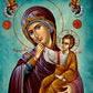 Virgin Mary icon Panagia Paramythia, Handmade Greek Orthodox Icon, Mother of God Byzantine art, Theotokos wall hanging wood plaque gift
