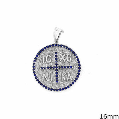 Byzantine Pendant IC XC Gold Plated Sterling Silver 925K Greek Religious Cross Charm Constantine Coin Necklace Christian Jewelry Unisex gift - TheHolyArt