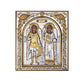 Archangel Michael & Archangel Gabriel icon , Handmade Silver 999 Greek Orthodox icon, Byzantine art wall hanging on wood religious plaque