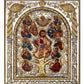 Jesus Christ icon with Apostles , Handmade Silver 999 Greek Orthodox icon of Ampelos True Vine, Byzantine art wall hanging religious plaque