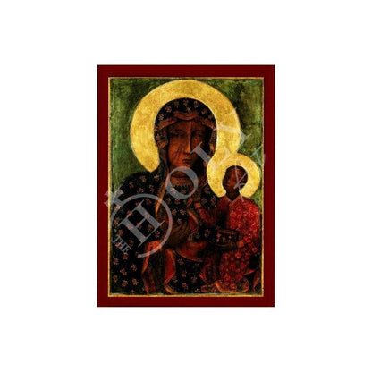 Black Madonna icon Panagia, Virgin Mary icon Christian Orthodox Icon, Mother of God Catholic art Theotokos handmade wall hanging wood plaque - TheHolyArt