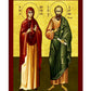 Saints Aquila and Priscilla icon, Handmade Greek Catholic Orthodox icon, Byzantine art wall hanging wood plaque, religious decor gift idea