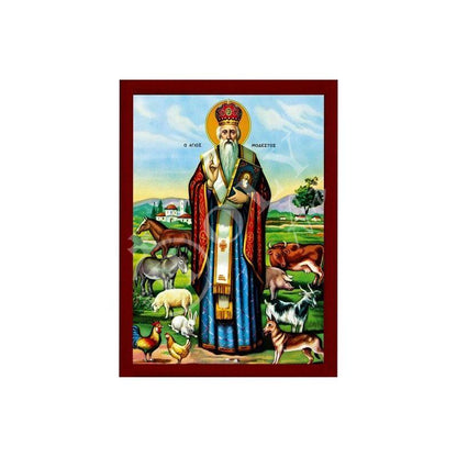 Saint Modestus icon, Handmade Greek Orthodox icon St Modestus of Jerusalem, Byzantine art wall hanging on wood plaque icon, religious decor - TheHolyArt