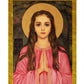 Saint Philomena icon, Handmade Greek Catholic Orthodox icon of St Philomena of Corfu, Byzantine art wall hanging, religious gift