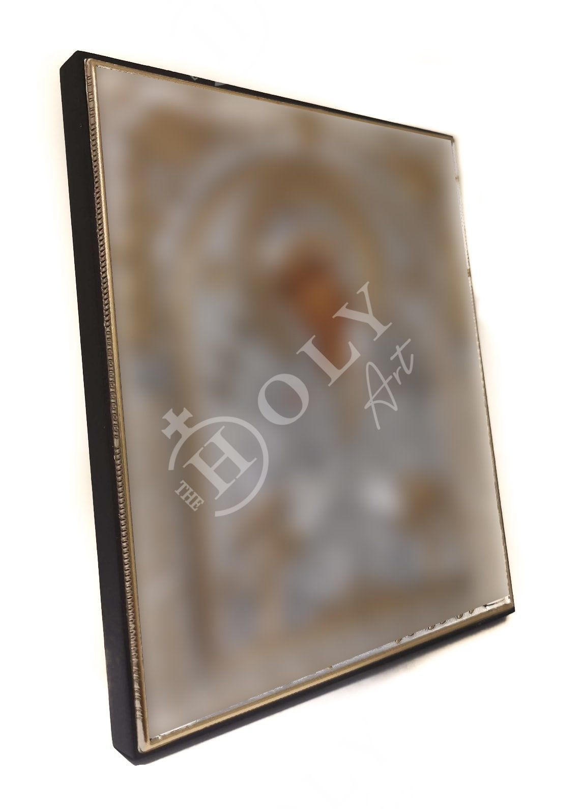 Saint Spyridon icon, Handmade Silver 999 Greek Orthodox icon of St Spyridon Trimythous, Byzantine art wall hanging on wood religious plaque - TheHolyArt