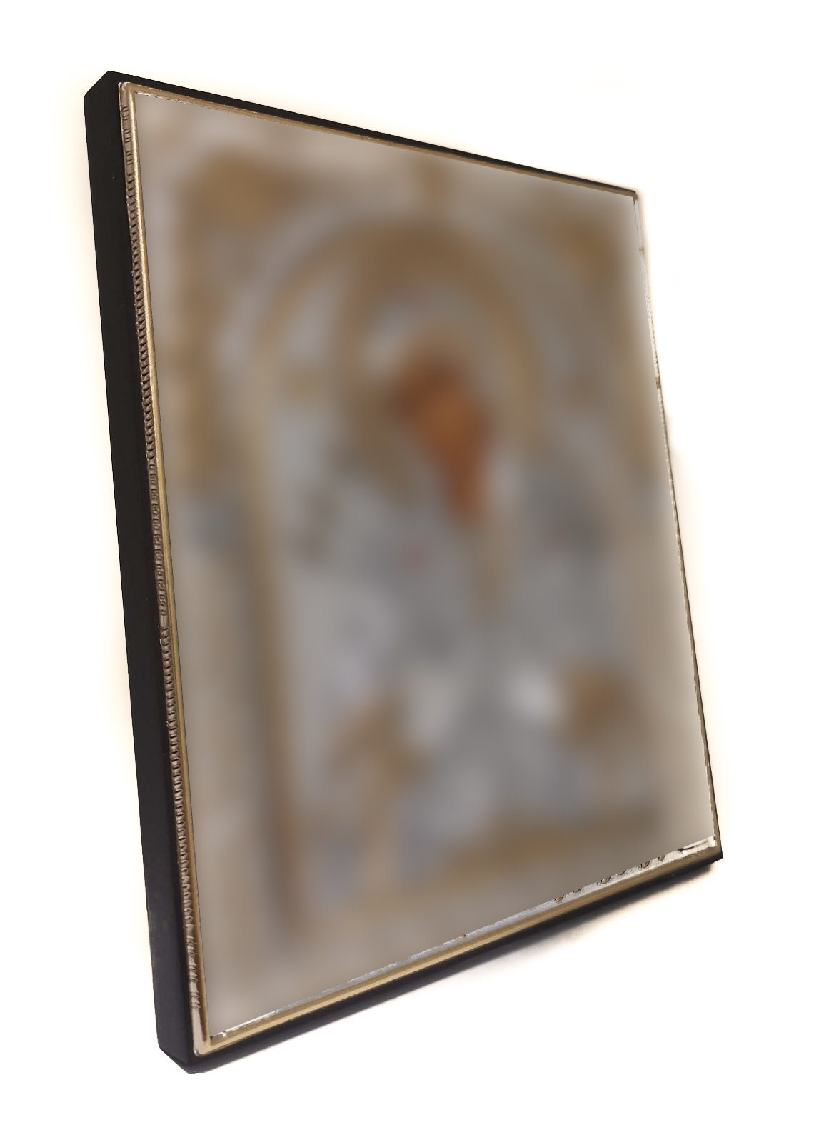 Saint Paraskevi icon, Handmade Silver 999 Greek Orthodox icon of St Paraskevi of Rome, Byzantine art wall hanging on wood religious plaque