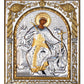 Saint Catherine icon of Sina, Handmade Silver 999 Greek Orthodox icon of St Katherine, Byzantine art wall hanging on wood religious plaque