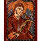 Virgin Mary icon Panagia Trenousa, Handmade Greek Orthodox Icon, Mother of God Byzantine art, Theotokos wall hanging wood plaque gift