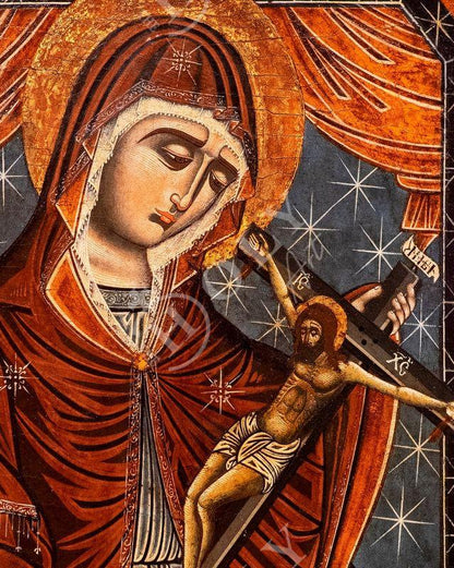 Virgin Mary icon Panagia Trenousa, Handmade Greek Orthodox Icon, Mother of God Byzantine art, Theotokos wall hanging wood plaque gift - TheHolyArt