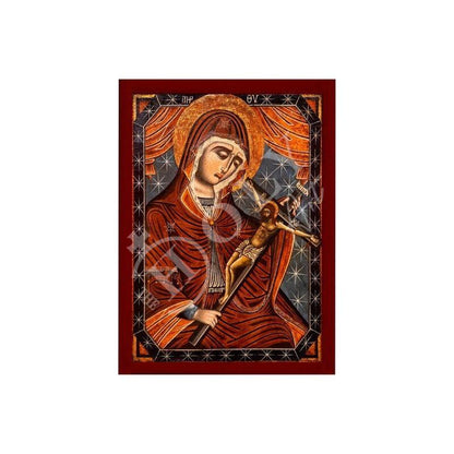 Virgin Mary icon Panagia Trenousa, Handmade Greek Orthodox Icon, Mother of God Byzantine art, Theotokos wall hanging wood plaque gift - TheHolyArt