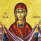 Cincture of the Theotokos icon, Virgin Mary icon Holy Belt, Handmade Greek Orthodox Icon Holy Girdle, Byzantine art wall hanging wood plaque