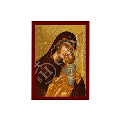 Virgin Mary icon Panagia Glykophilousa, Handmade Greek Orthodox Icon, Mother of God Byzantine art, Theotokos wall hanging wood plaque - TheHolyArt
