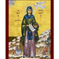 Saint Paraskevi icon, Handmade Greek Orthodox icon of St Paraskevi of Rome, Byzantine art wall hanging icon plaque, religious decor gift