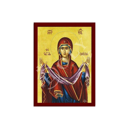 Cincture of the Theotokos icon, Virgin Mary icon Holy Belt, Handmade Greek Orthodox Icon Holy Girdle, Byzantine art wall hanging wood plaque(2) - TheHolyArt