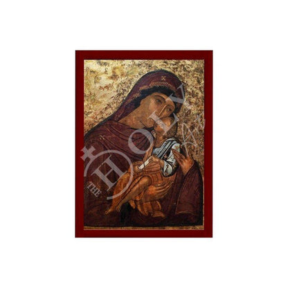Virgin Mary icon Panagia Glykophilousa Greek Christian Orthodox Icon Mother of God Byzantine art Theotokos handmade wall hanging wood plaque - TheHolyArt