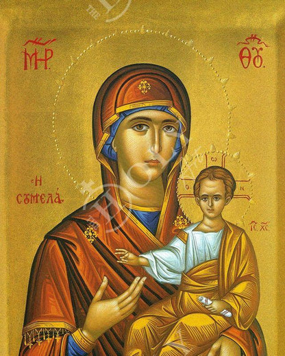Virgin Mary icon Panagia Sumela, Greek Christian Orthodox Icon, Mother of God Byzantine art, Theotokos handmade wall hanging wood plaque - TheHolyArt