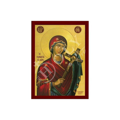 Virgin Mary of Death icon, Handmade Greek Orthodox Icon Panagia Charou, Mother of God Byzantine art, Theotokos wall hanging wood plaque - TheHolyArt