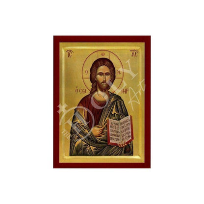 Jesus Christ icon Savior, Handmade Greek Orthodox icon of our Lord, Byzantine art wall hanging on wood plaque, religious icon home decor - TheHolyArt