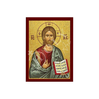 Jesus Christ icon Lifegiver, Handmade Greek Orthodox icon of our Lord, Byzantine art wall hanging on wood plaque, religious icon home decor - TheHolyArt