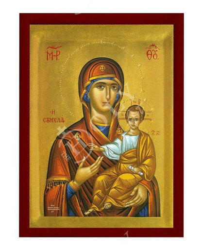Virgin Mary icon Panagia Sumela, Greek Christian Orthodox Icon, Mother of God Byzantine art, Theotokos handmade wall hanging wood plaque - TheHolyArt
