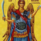 Archangel Michael Panormitis icon, Handmade Greek Orthodox icon St Michael, Byzantine art wall hanging on wood plaque religious icon gift