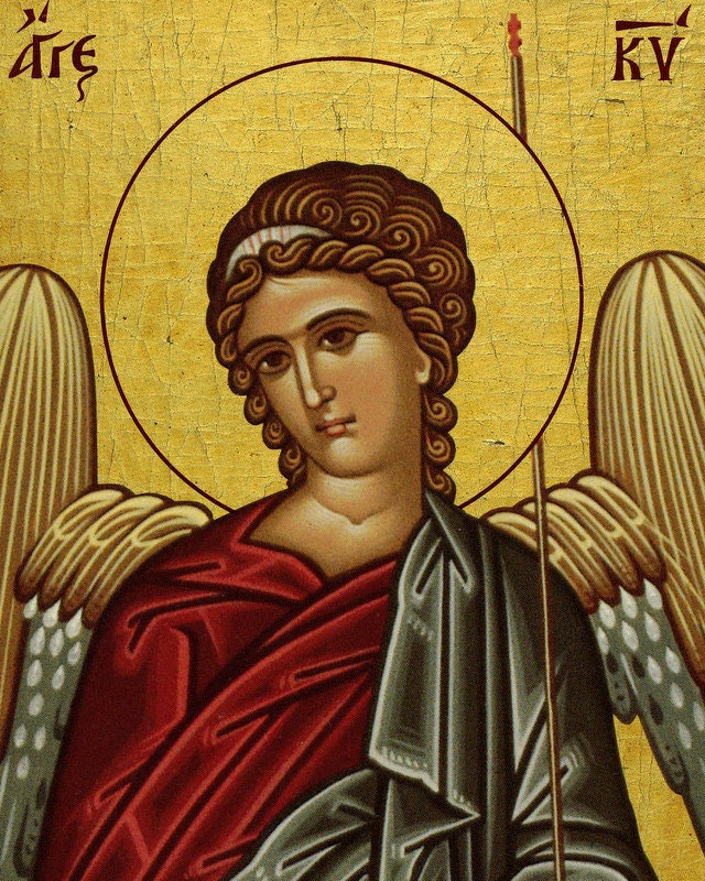 Guardian Angel icon, Handmade Greek Orthodox icon Angel of the Lord, B –  TheHolyArt