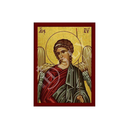 Guardian Angel icon, Handmade Greek Orthodox icon Angel of the Lord, Byzantine art wall hanging on wood plaque religious icon gift - TheHolyArt