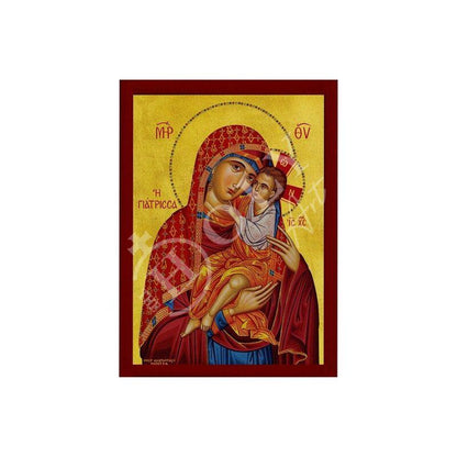 Virgin Mary icon Panagia Giatrissa, Greek Christian Orthodox Icon, Mother of God Byzantine art Theotokos handmade wall hanging wood plaque - TheHolyArt